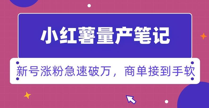 小红书量产笔记，一分种一条笔记，新号涨粉急速破万，新黑马赛道，商单接到手软【揭秘】-Ai创业网