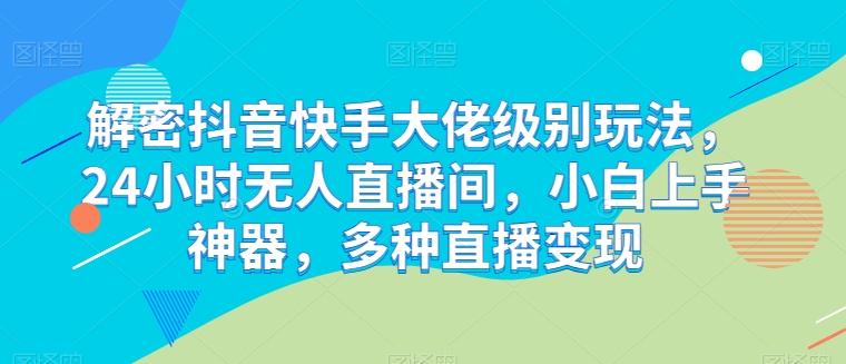 解密抖音快手大佬级别玩法，24小时无人直播间，小白上手神器，多种直播变现【揭秘】-Ai创业网