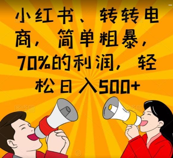 小红书、转转电商，简单粗暴，70%的利润，轻松日入500+-Ai创业网