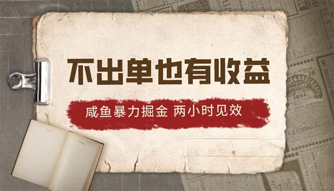 2024咸鱼暴力掘金，不出单也有收益，两小时见效，当天突破500+-Ai创业网