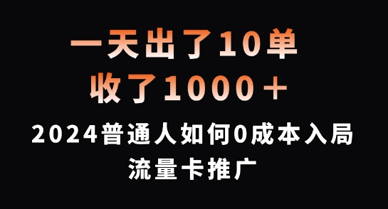 一天出了10单，收了1000+，2024普通人如何0成本入局流量卡推广【揭秘】-Ai创业网
