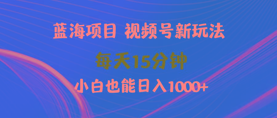 (9813期)蓝海项目视频号新玩法 每天15分钟 小白也能日入1000+-Ai创业网