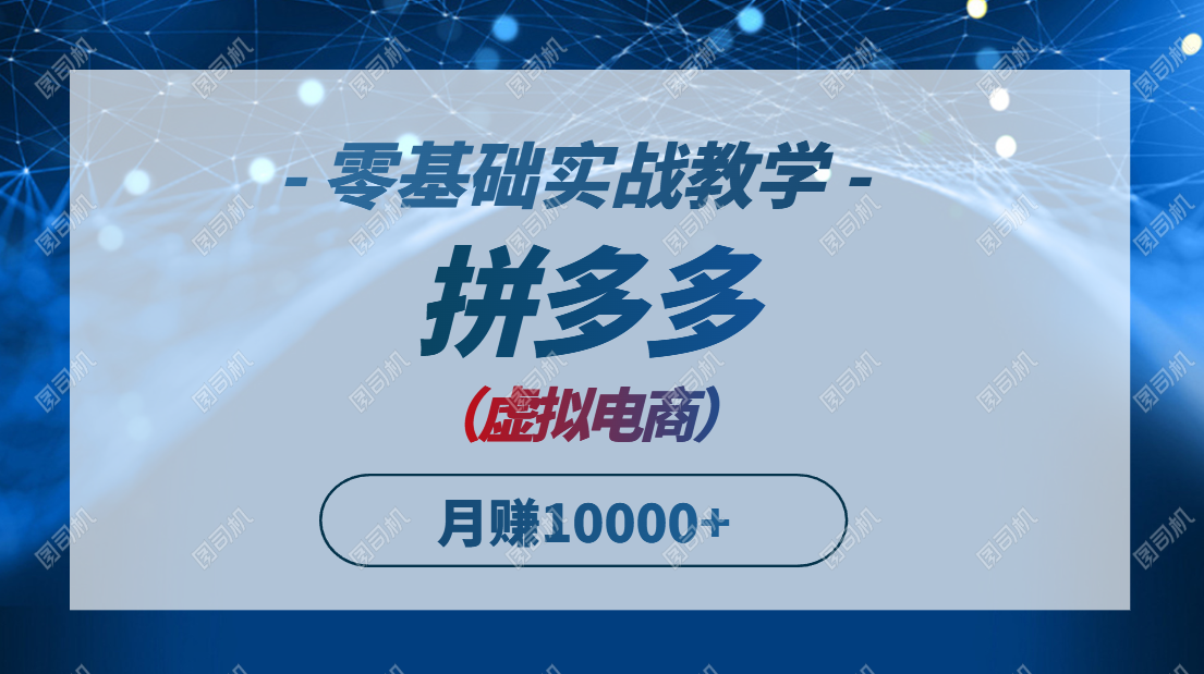 拼多多虚拟电商，零基础实战教学，快速打爆商品，新手也能月入10000+-Ai创业网