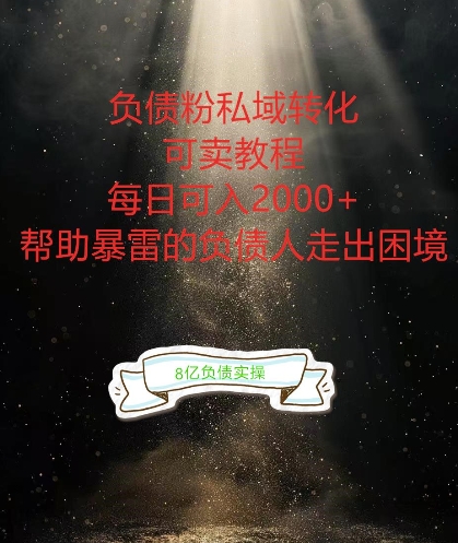 负债粉掘金计划，帮助负债者解决问题，债务规划，债务重组，最好的变现方式【揭秘】-Ai创业网