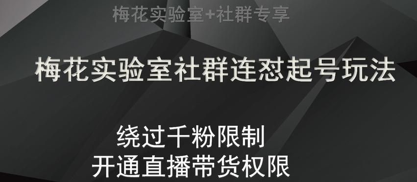 梅花实验室社群连怼起号玩法，视频号绕过千粉限制，开通直播带货权限【揭秘】-Ai创业网