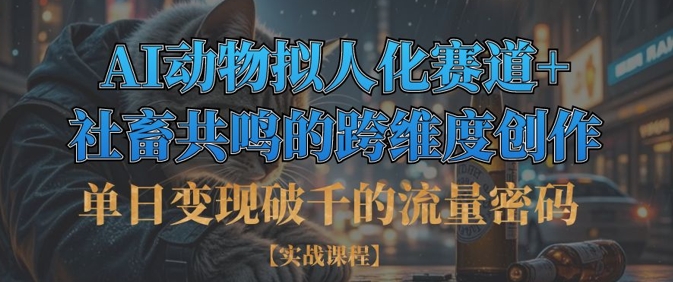 单日变现破千的流量密码，AI动物拟人化赛道+社畜共鸣的跨维度创作-Ai创业网