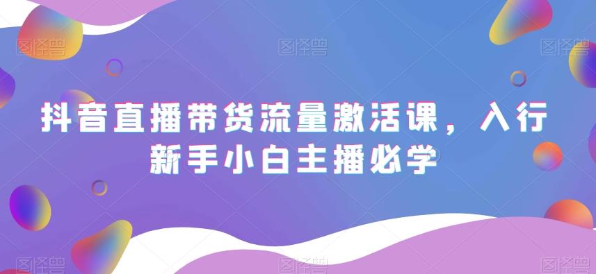 抖音直播带货流量激活课，入行新手小白主播必学-Ai创业网
