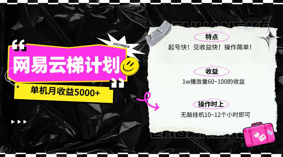 (10063期)最新网易云梯计划网页版，单机月收益5000+！可放大操作-Ai创业网