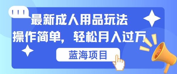 最新成人用品项目玩法，操作简单，动动手，轻松日入几张【揭秘】-Ai创业网