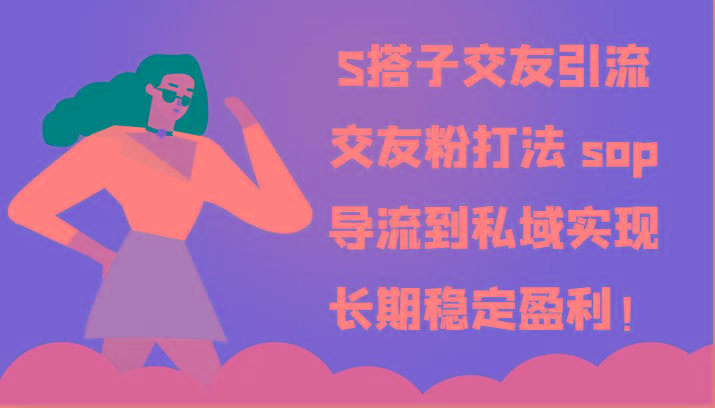 S搭子交友引流，交友粉打法 sop，导流到私域实现长期稳定盈利！-Ai创业网