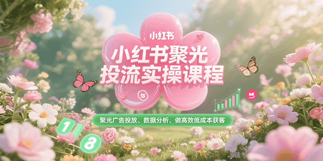 小红书聚光投流实操课程，聚光广告投放、数据分析、做高效低成本获客-Ai创业网