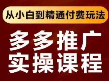 拼多多推广实操课程，从小白到精通付费玩法-Ai创业网
