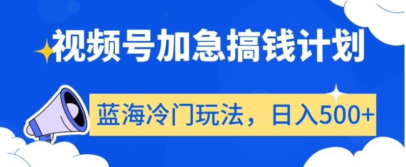 视频号加急搞钱计划，蓝海冷门玩法，日入500+【揭秘】-Ai创业网