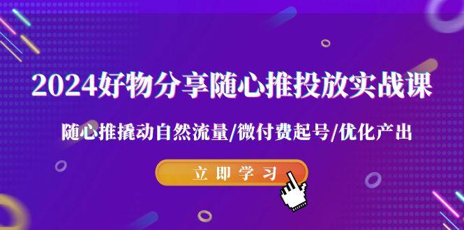 2024好物分享-随心推投放实战课 随心推撬动自然流量/微付费起号/优化产出-Ai创业网