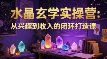 水晶玄学实操营：从兴趣到收入的闭环打造课-Ai创业网