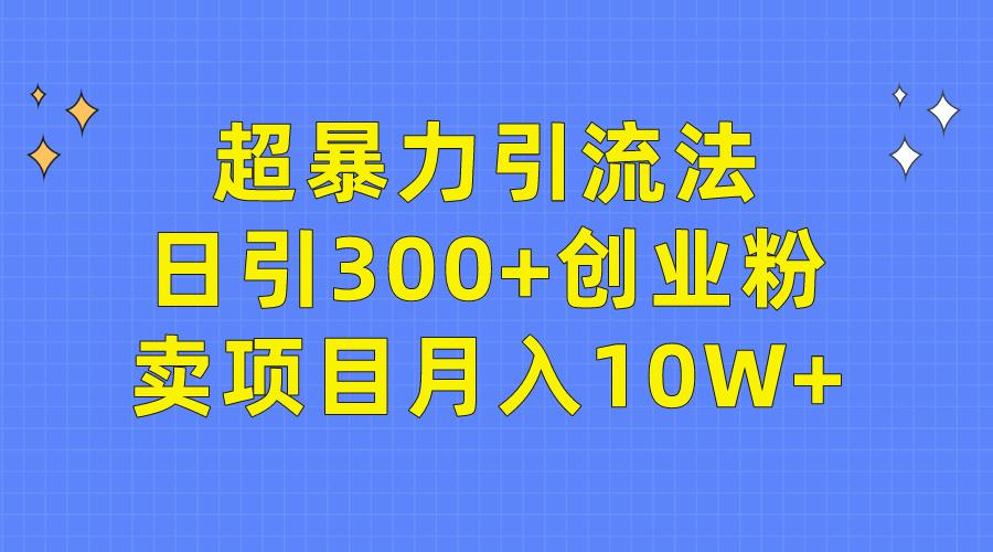 (9954期)超暴力引流法，日引300+创业粉，卖项目月入10W+-Ai创业网