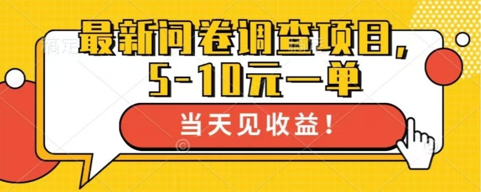 最新问卷调查项目，单日零撸100＋-Ai创业网