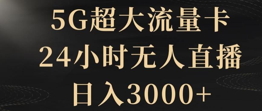 5G超大流量卡，24小时无人直播，日入3000+【揭秘】-Ai创业网