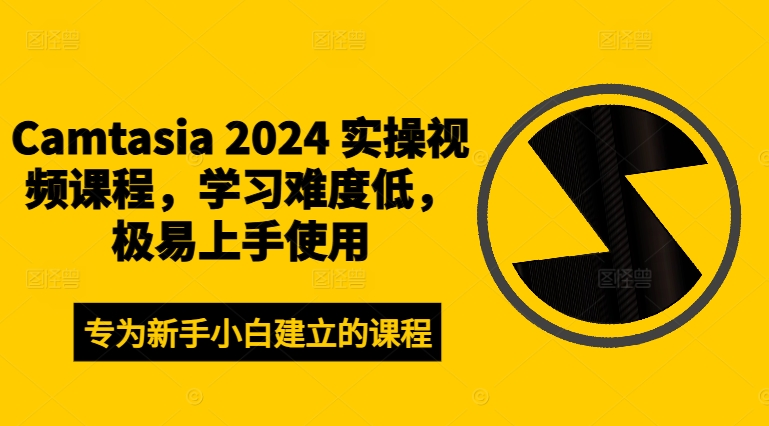 Camtasia 2024 实操视频课程，学习难度低，极易上手使用-Ai创业网