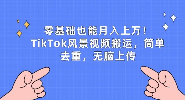 零基础也能月入上w，TikTok风景视频搬运，简单去重，无脑上传【揭秘】-Ai创业网