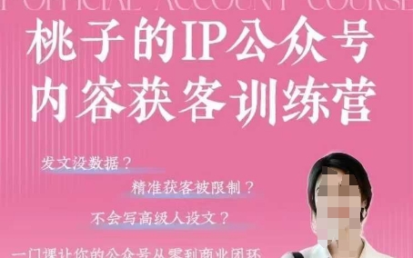 桃子IP公众号内容获客训练营(第3期)，一门让你公众号从0到商业闭环的课程-Ai创业网