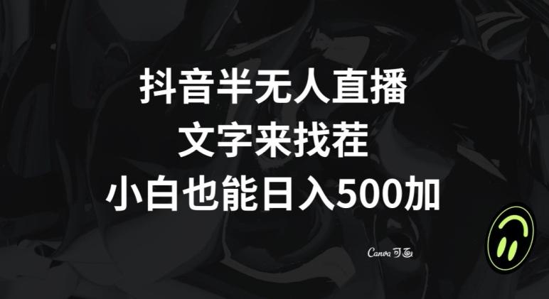 抖音半无人直播，文字来找茬小游戏，每天收益500+【揭秘】-Ai创业网