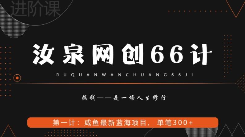 汝泉网创66计之第1计：闲鱼长期稳定项目，单笔变现300+-Ai创业网