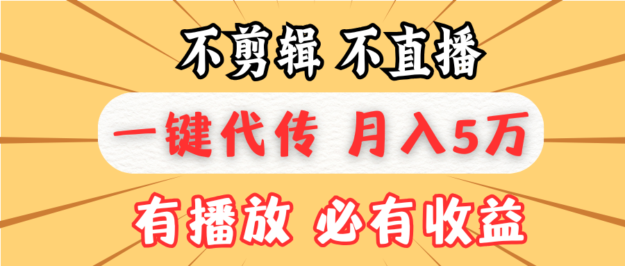 不剪辑不直播，一键代发，月入5万懒人必备，我出视频你来发-Ai创业网