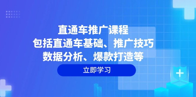 直通车推广课程：包括直通车基础、推广技巧、数据分析、爆款打造等-Ai创业网