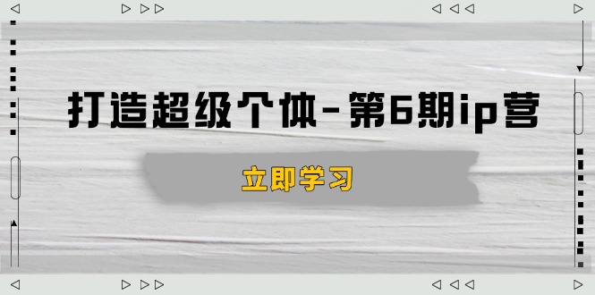 打造 超级个体-第6期ip营：商业认知,产品设计,成交演练,解决知识变现难题-Ai创业网