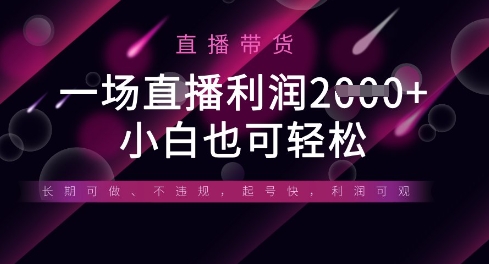 半无人直播带货，一场利润数张，适合所有平台玩法，小白也可轻松-Ai创业网