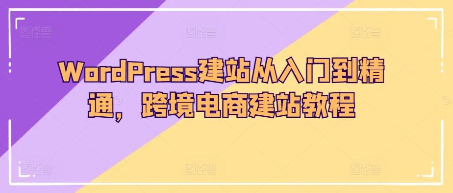 WordPress建站从入门到精通，跨境电商建站教程-Ai创业网