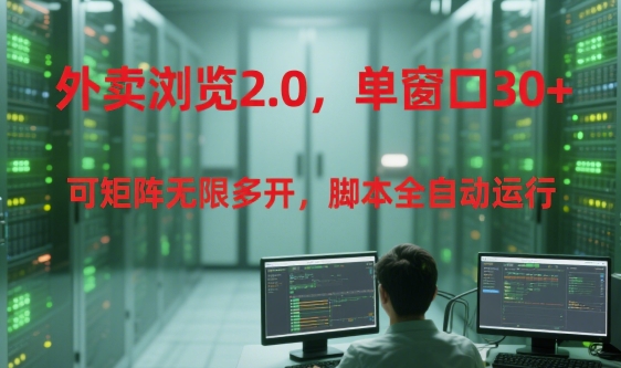 外卖浏览2.0，单窗口30+可矩阵无限多开，脚本全自动运行【揭秘】-Ai创业网