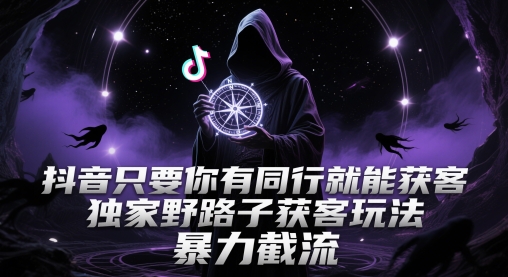 抖音只要你有同行就能获客，独家野路子获客玩法，暴力截流【揭秘】-Ai创业网