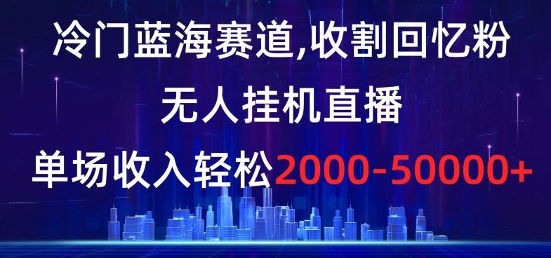 冷门蓝海赛道，收割回忆粉，无人挂机直播，单场收入轻松2000-5w+【揭秘】-Ai创业网