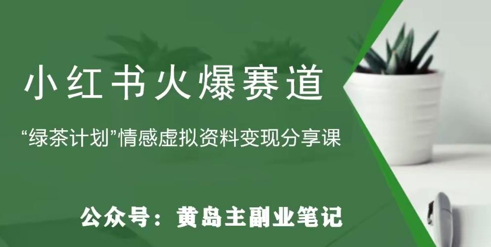 黄岛主·小红书绿茶计划情感虚拟资料变现项目，花我598买来拆解出来给你-Ai创业网