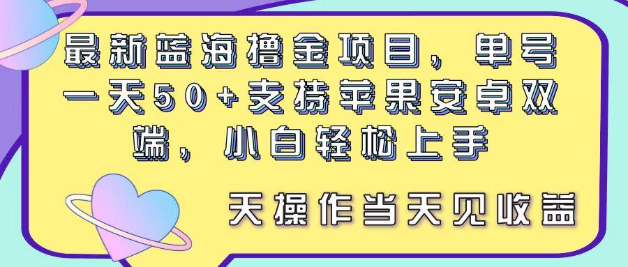 最新蓝海撸金项目，单号一天50+， 支持苹果安卓双端，小白轻松上手 当...-Ai创业网