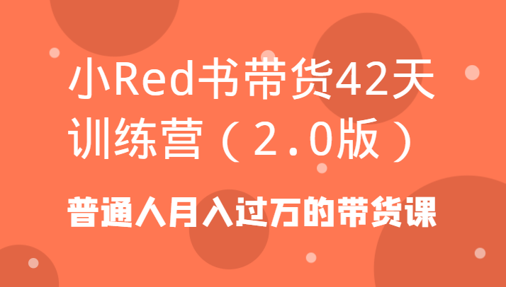 小Red书带货42天训练营(2.0版)普通人月入过万的带货课-Ai创业网