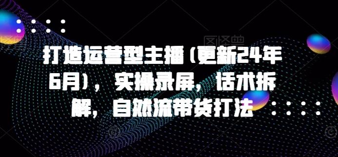 打造运营型主播(更新24年6月)，实操录屏，话术拆解，自然流带货打法-Ai创业网