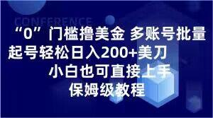 0门槛撸美金，多账号批量起号轻松日入200+美刀，小白也可直接上手，保姆级教程【揭秘】-Ai创业网