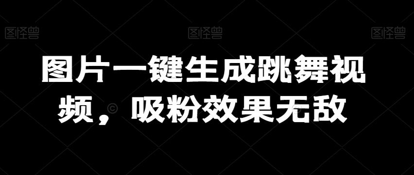 图片一键生成跳舞视频，吸粉效果无敌-Ai创业网