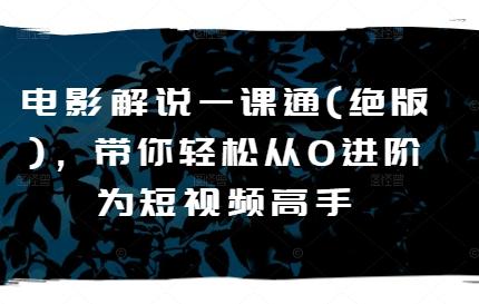 电影解说一课通(绝版)，带你轻松从0进阶为短视频高手-Ai创业网