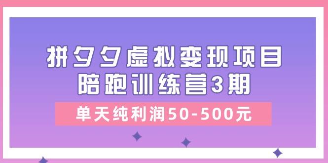 某收费培训《拼夕夕虚拟变现项目陪跑训练营3期》单天纯利润50-500元-Ai创业网