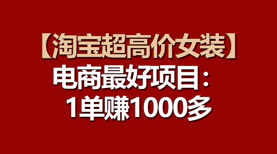 【淘宝超高价女装】电商最好项目：一单赚1000多-Ai创业网
