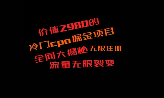 价值2980的CPA掘金项目大揭秘，号称当天收益200+，不见收益包赔双倍-Ai创业网