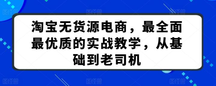 淘宝无货源电商，最全面最优质的实战教学，从基础到老司机-Ai创业网