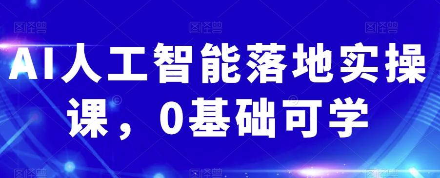 AI人工智能落地实操课，0基础可学-Ai创业网