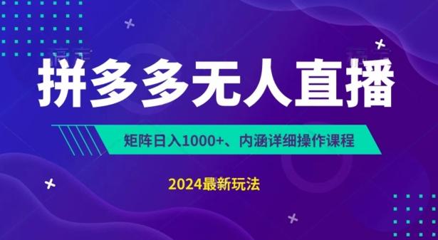 拼多多无人直播不封号，0投入，3天必起，无脑挂机，日入1k+【揭秘】-Ai创业网