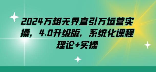 2024万相无界直引万运营实操，4.0升级版，系统化课程 理论+实操-Ai创业网