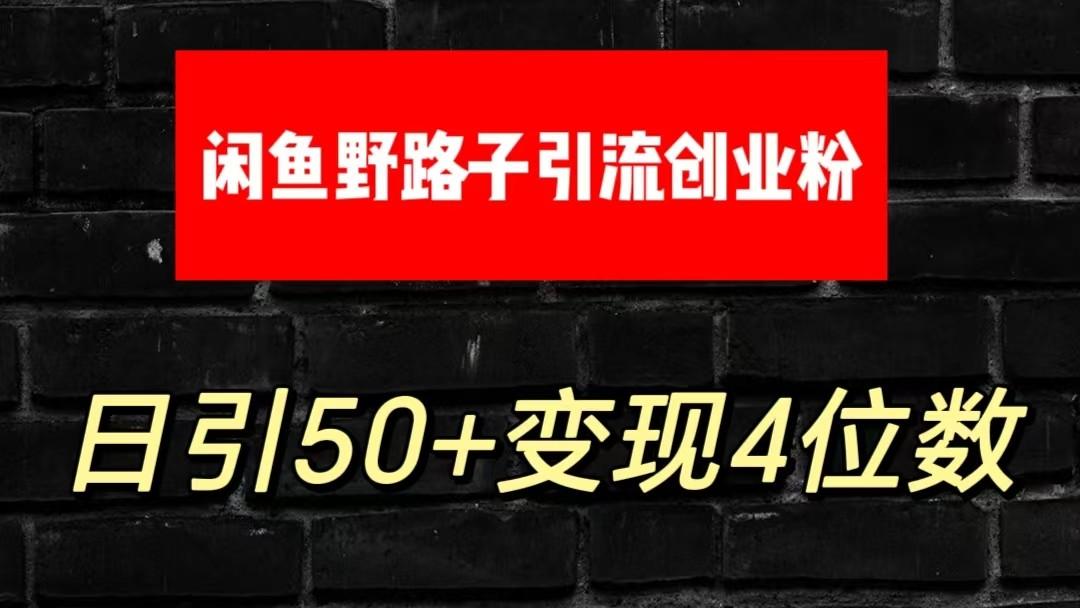 大眼闲鱼野路子引流创业粉，日引50+单日变现四位数-Ai创业网